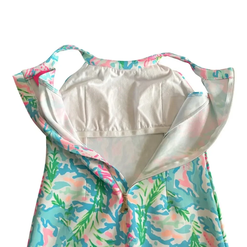 Lilly Pulitzer Girls Sophelia Shift Dress in Multi Coral Bay - Size: 12